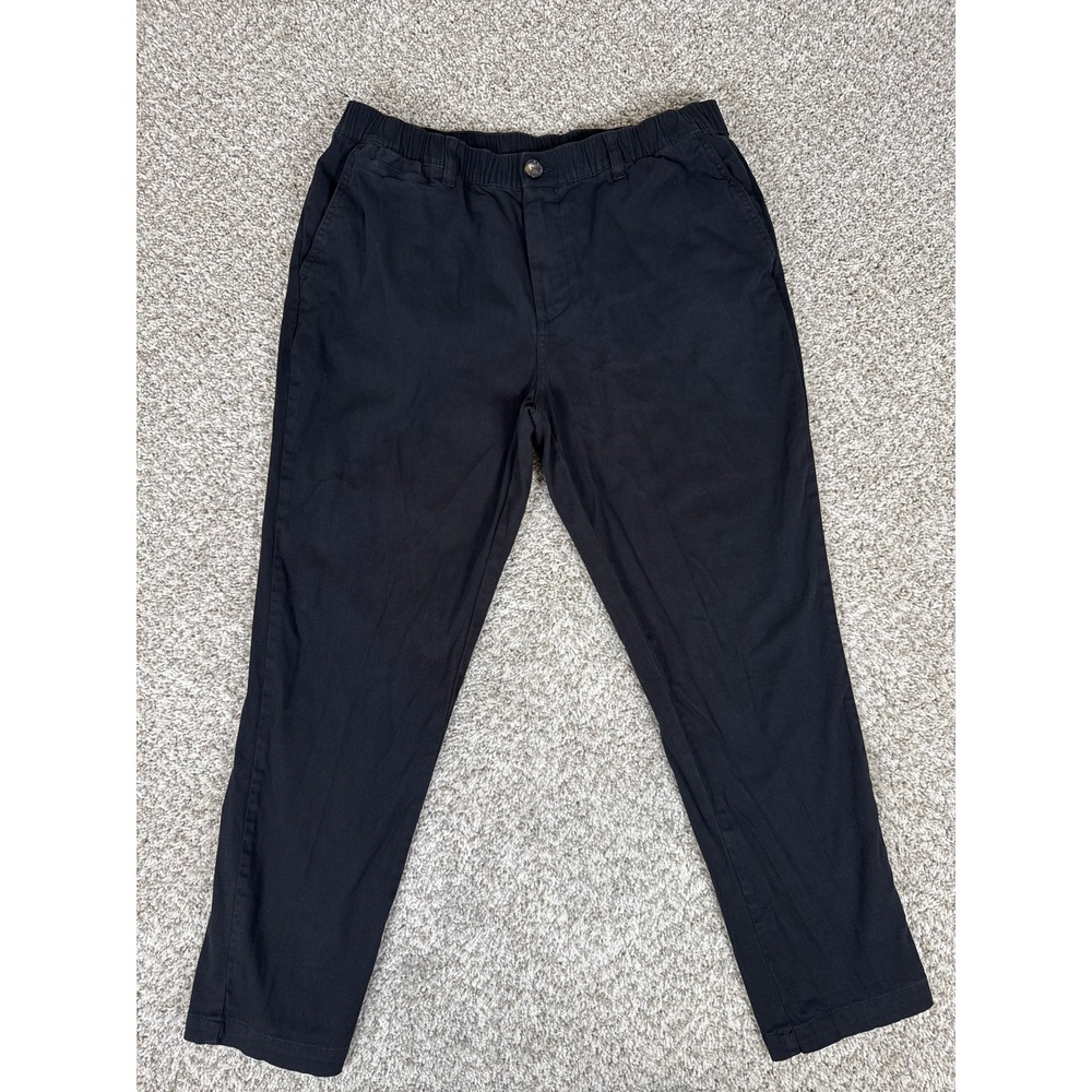 Cove Pants Mens 34x30 Black Chino Cotton Spandex Stretch Elastic Waist Gorpcore